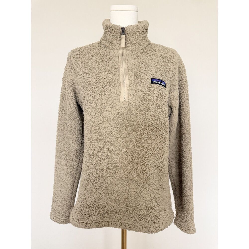 Patagonia Los Gatos Sherpa Fleece 1/4 Zip Pullowver Oatmeal Beige Women's S